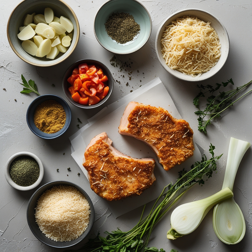 Ingredients for Crispy Parmesan Crusted Pork Chops - Easy Homemade Dinner Recipe