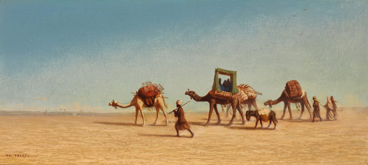 A Family Crossing The Desert