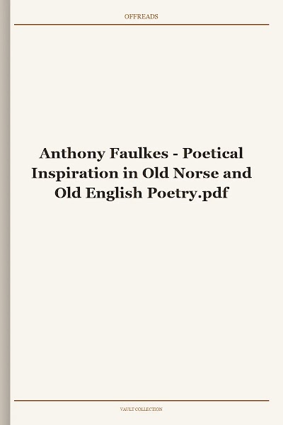 Poetical Inspiration in Old Norse and Old English Poetry
