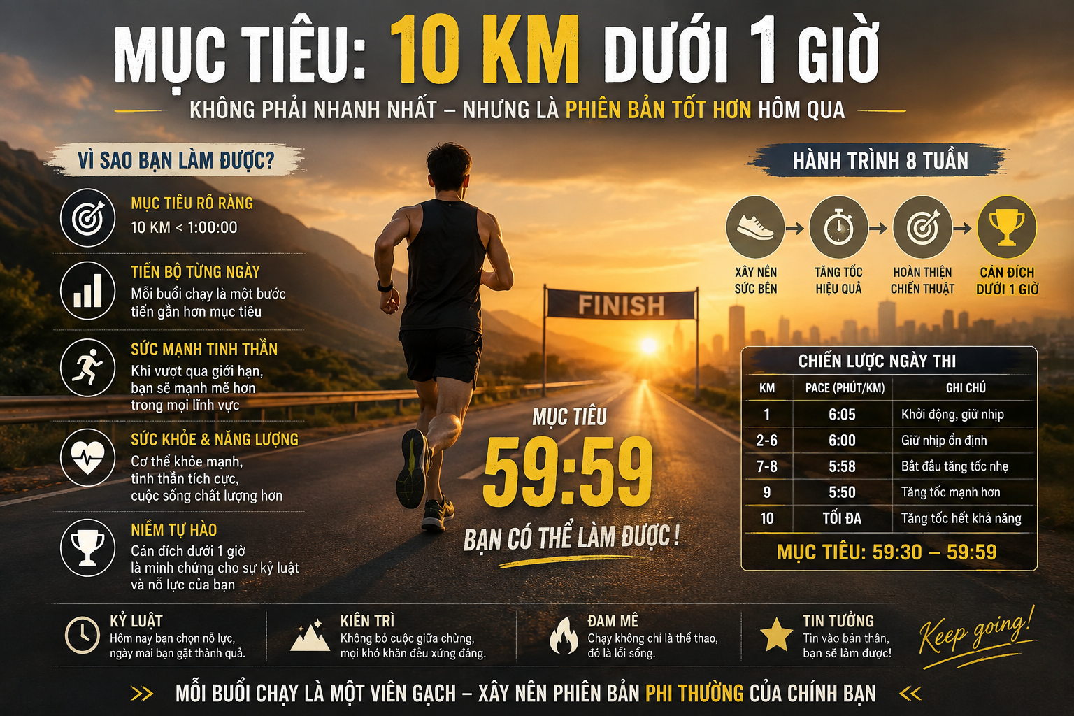 Giáo án 8 tuần — mục tiêu sub-60 phút