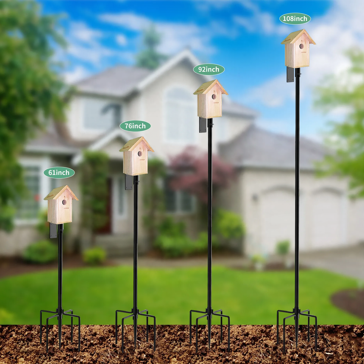 Geometric metal birdhouse