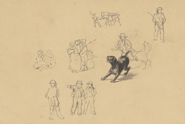 Barking Dog and Studies for Militia Training c 1841