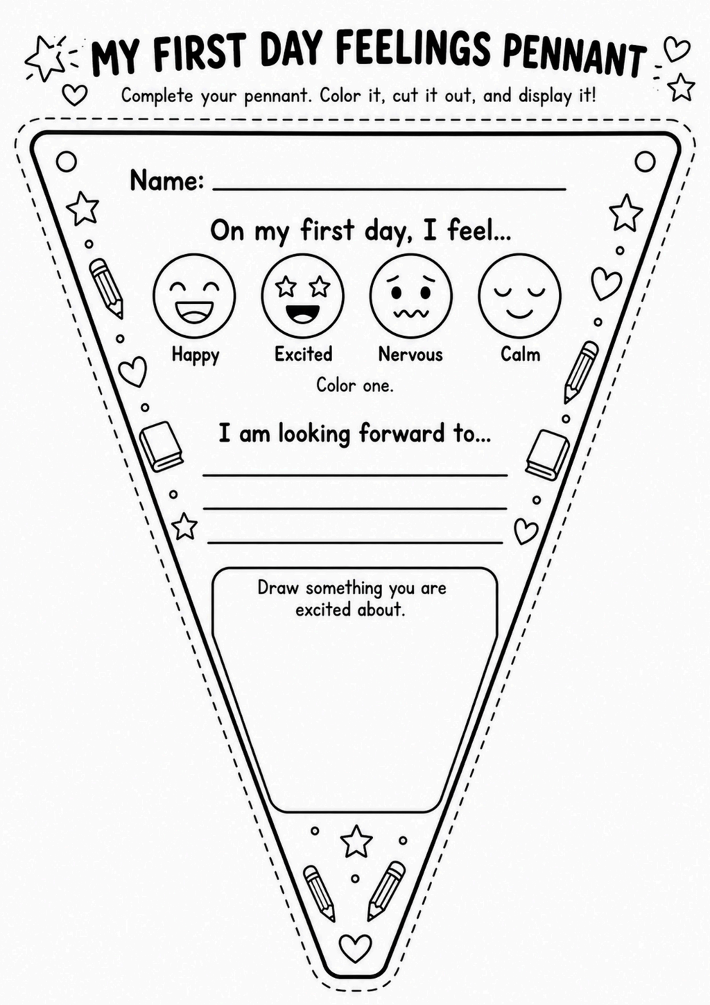 My First Day Feelings Pennant