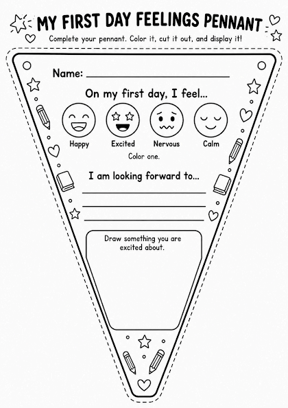 My First Day Feelings Pennant