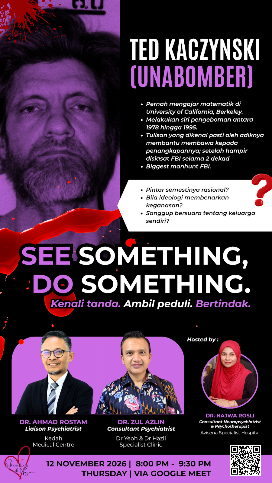 Poster Ted Kaczynski - See Something Do Something