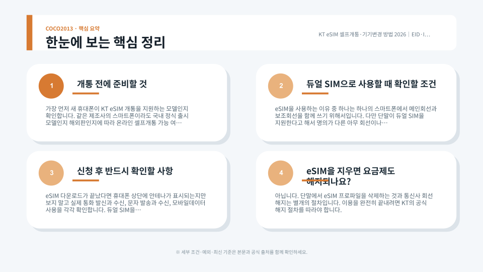 스마트폰과 EID IMEI 정보를 확인하며 eSIM 기기변경 절차를 진행하는 장면