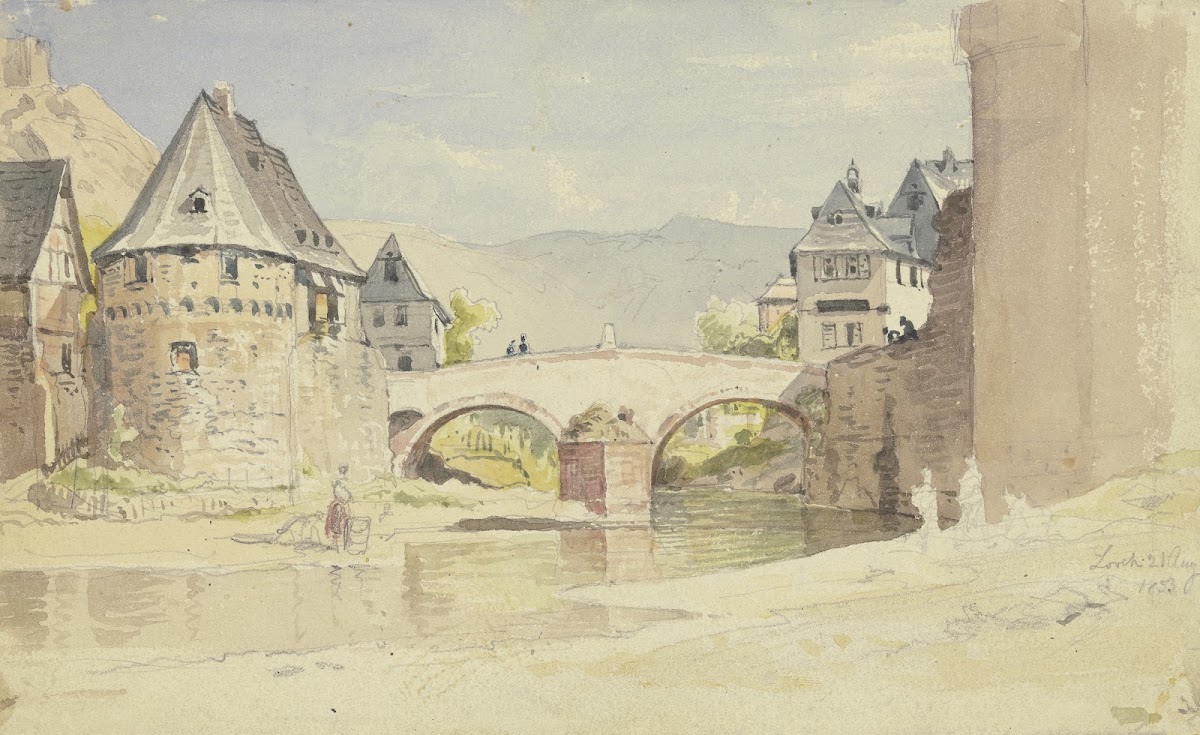 Die abgegangene Steinerne Brücke von 1556 über die Wisper in Lorch im Rheingau 1