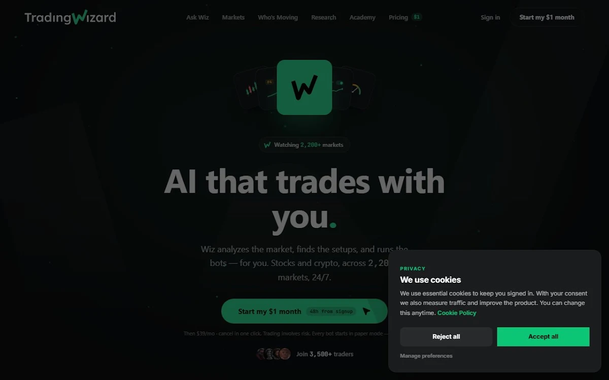 Captura de Trading Wizard AI