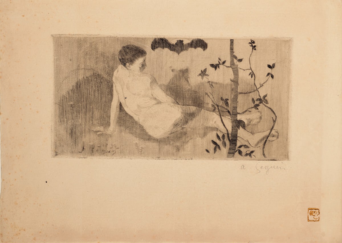 Nu à la chauve souris Nude in a shadow of a Bat 1890