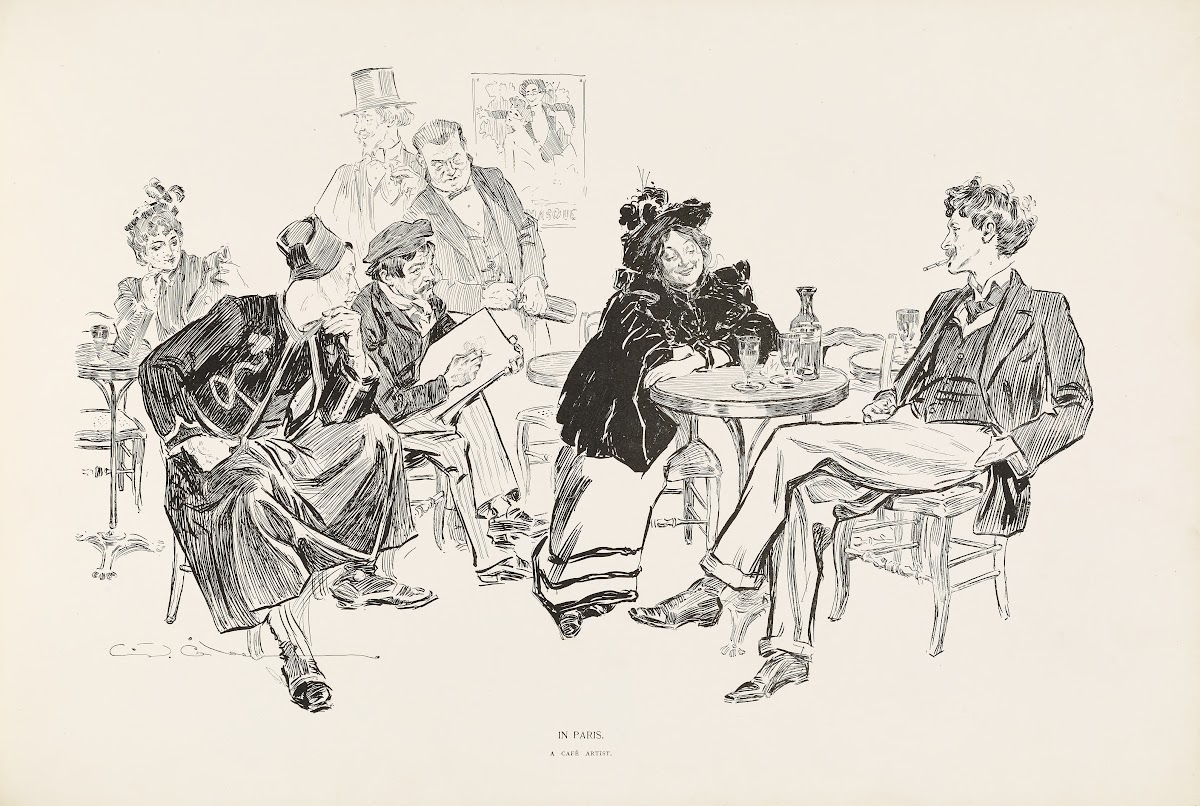 In Paris  A Cafe Artist 1896