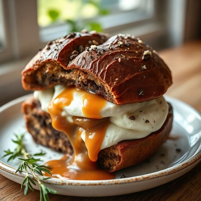 Italian Chocolate Maritozzi Bread with Whipped Cream Filling - Easy Homemade Delight finished