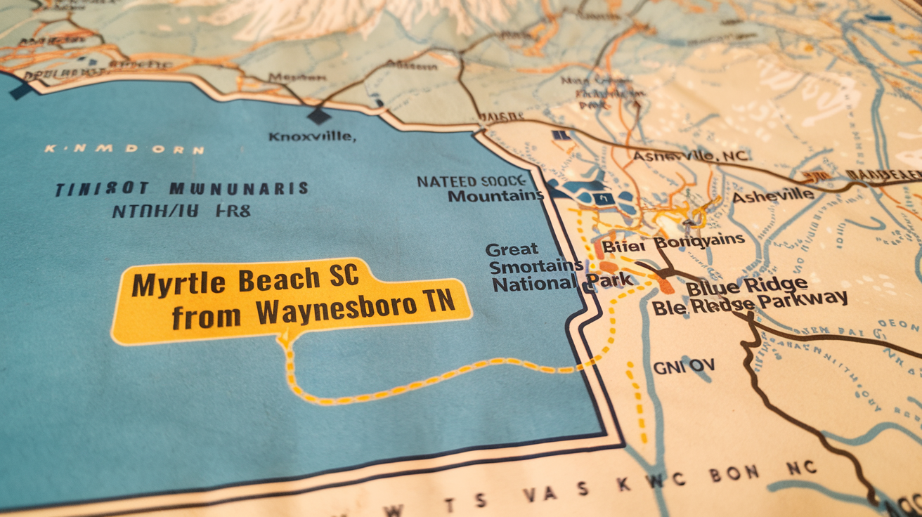 Distance from Myrtle Beach, SC to Waynesboro, TN