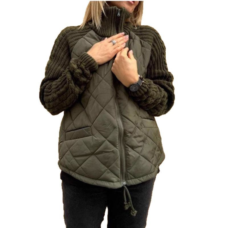 Fashionable women's winter jacket with zipper and stand-up collar