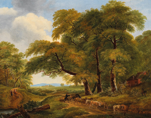 Weite Landschaft Mit Viehherde 1834