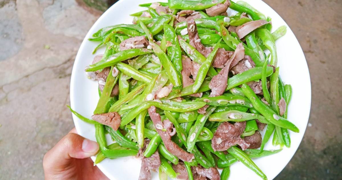 Đậu cô ve xào tim heo