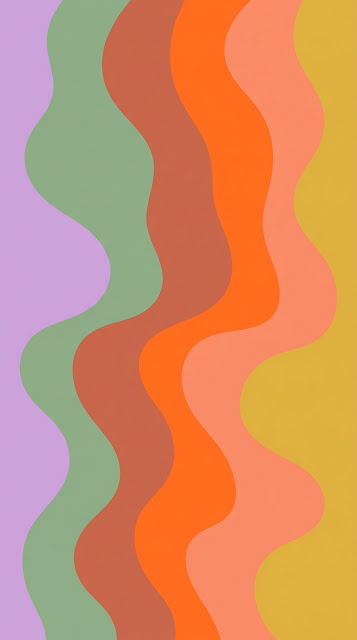Colorful Vertical Wavy Liquid Stripes Retro Mobile Wallpaper - Free mobile Wallpaper
