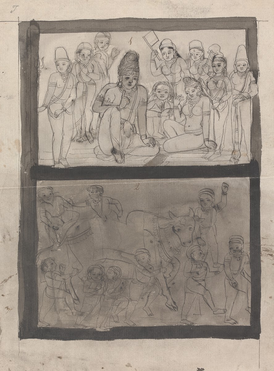 Mahadeva and Parvati Playing Chaupar