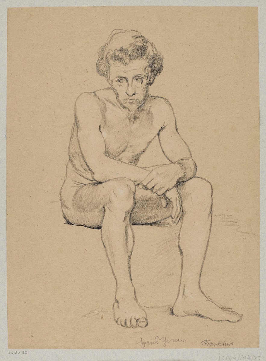 Sitting male nude 1880