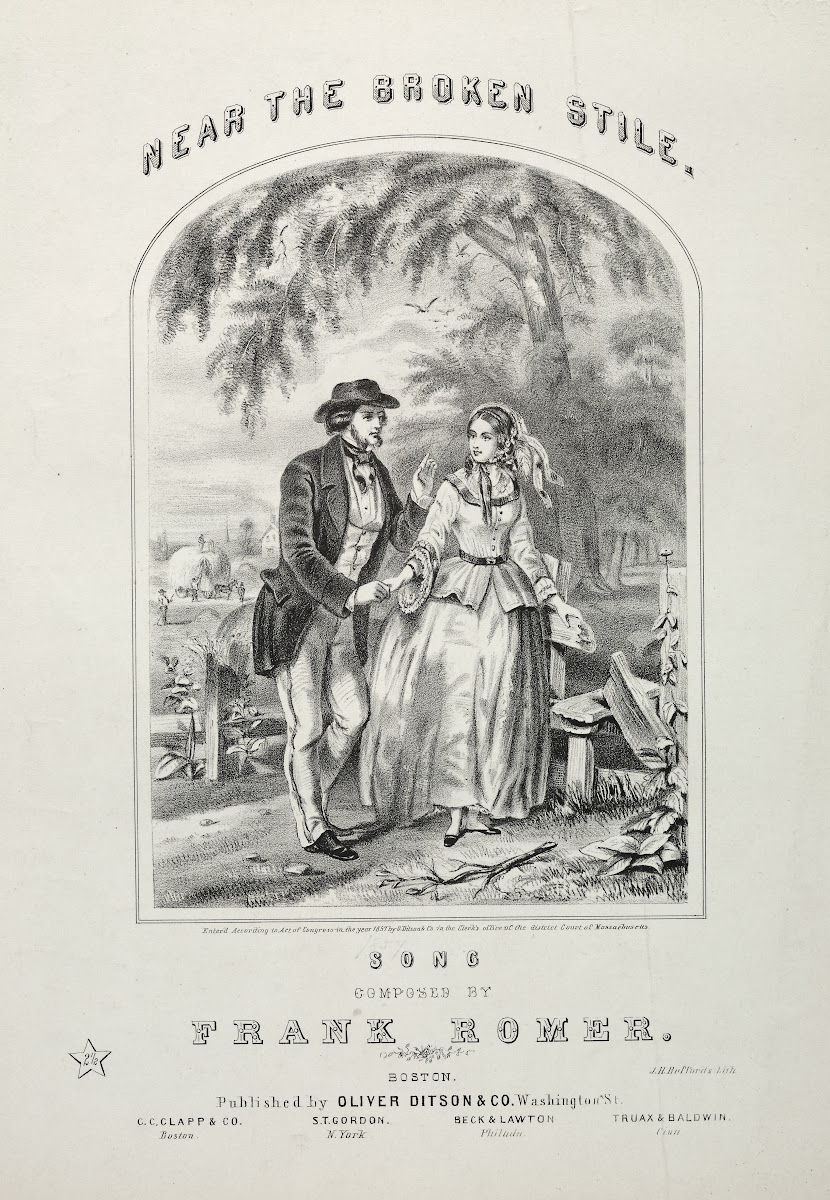 Near the Broken Stile  Sheet Music Cover c 1857