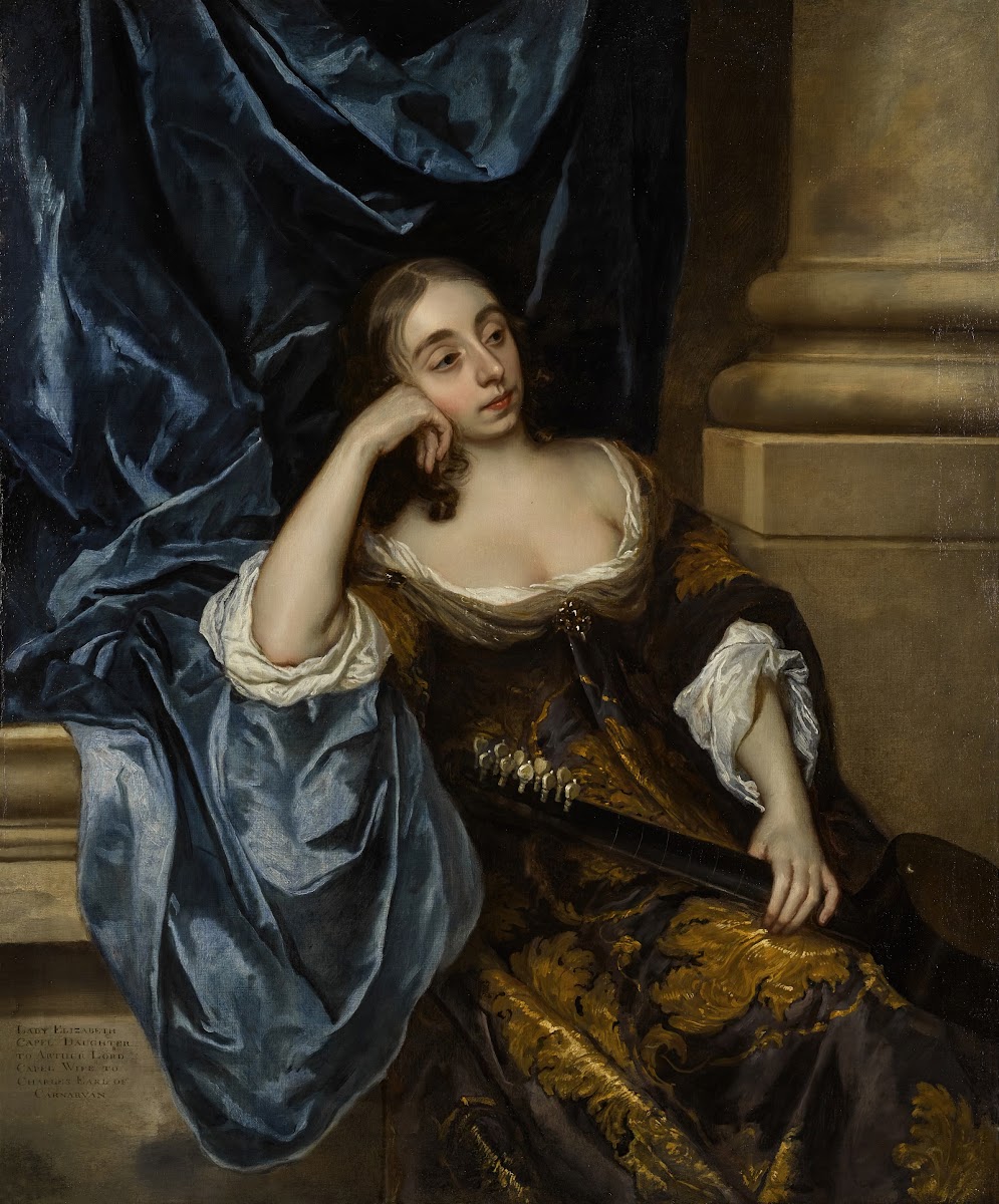 Portrait of Elizabeth Capel Countess of Carnarvon with a guitar