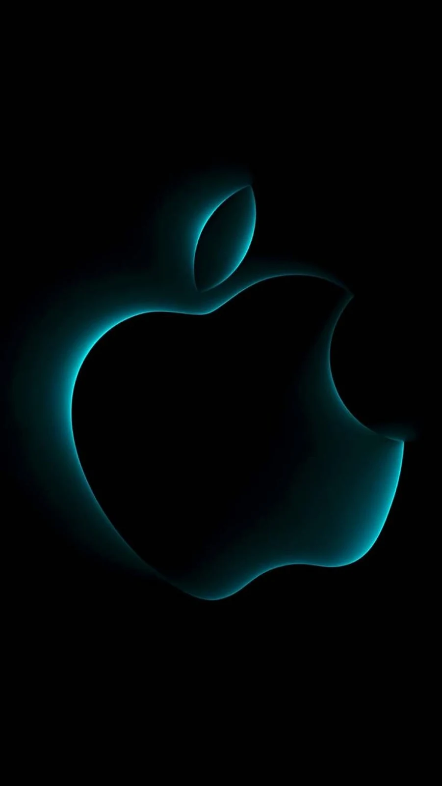 Glowing Apple Logo Wallpaper - Minimalist Digital Art Full HD iPhone Wallpaper (1200x2132)