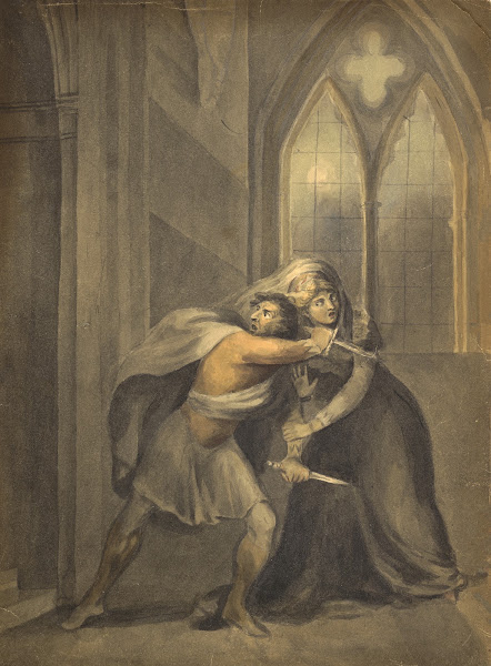 Macbeth and Lady Macbeth after the death of Duncan