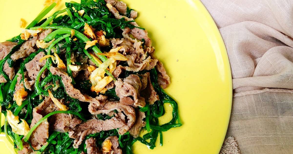 Rau Cải Cúc Xào Thịt Bò