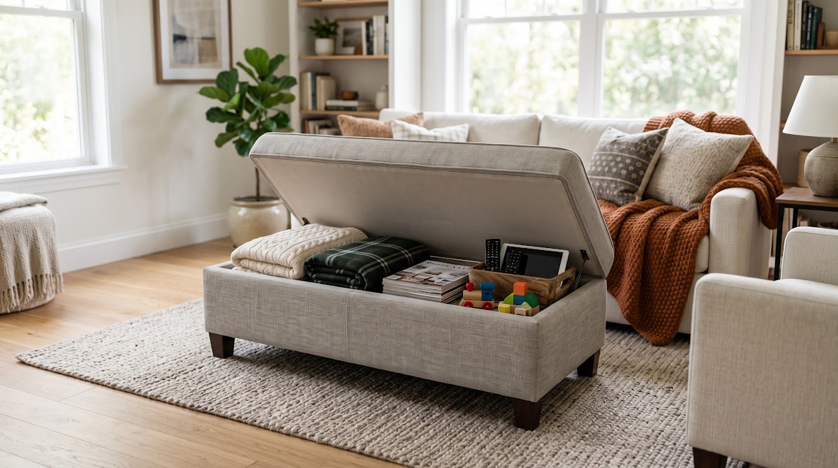 Best Storage Ottomans for Living Rooms (2026) - BEST PREMIUM — IN CONTEXT