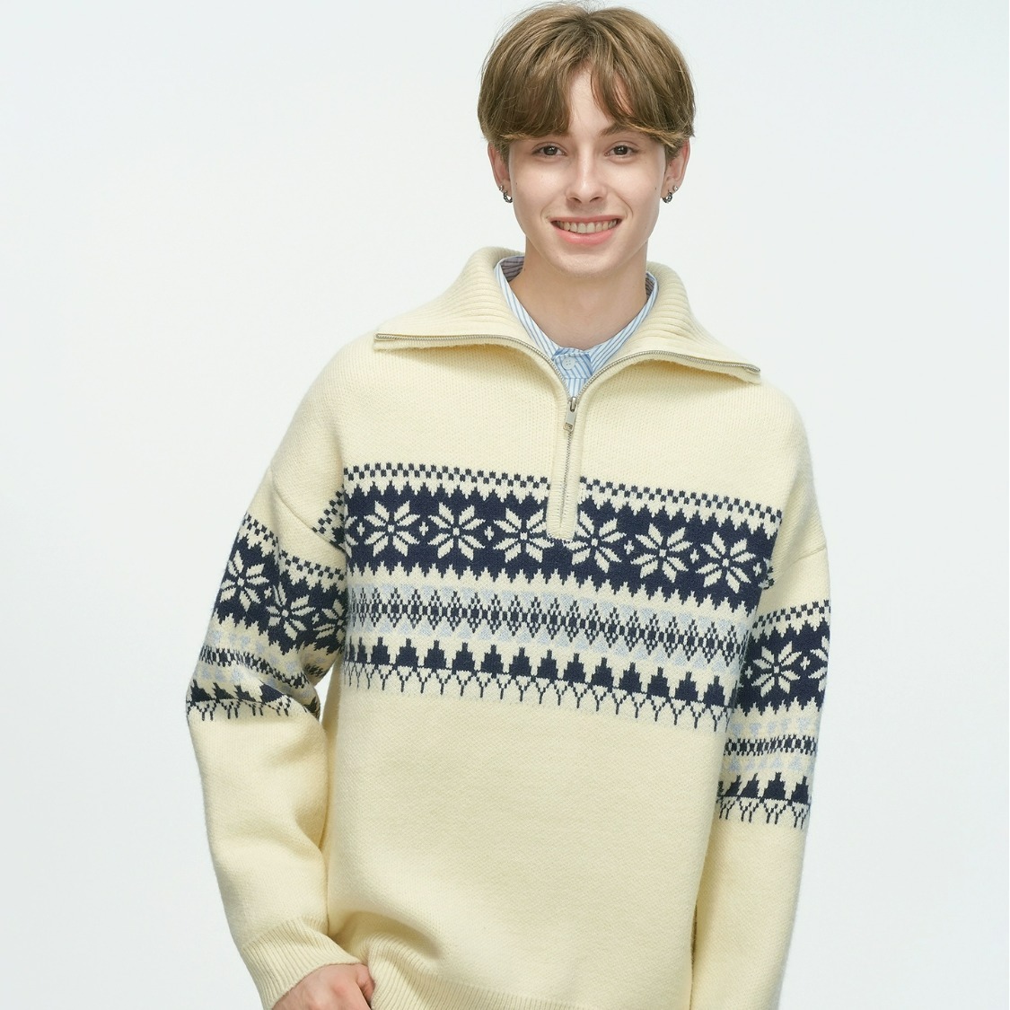 Unisex Christmas Sweater with Zipper