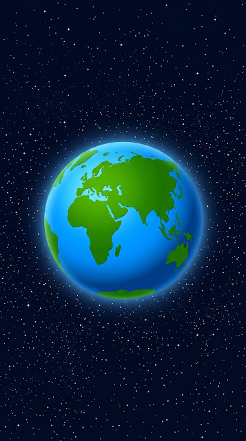 Stylized Vector Illustration of Planet Earth in Starry Space - Free mobile Wallpaper