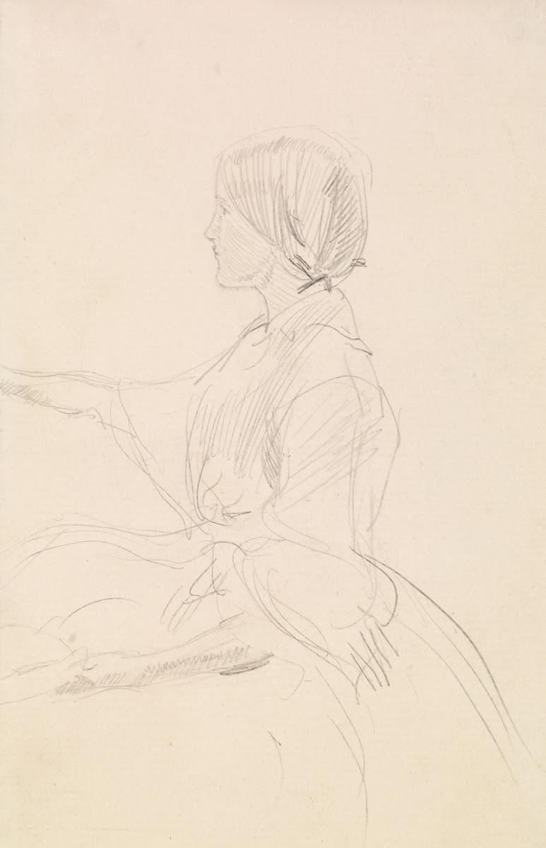 Tennysons The Grandmothers Apology  Girl Seated on Floor 1859