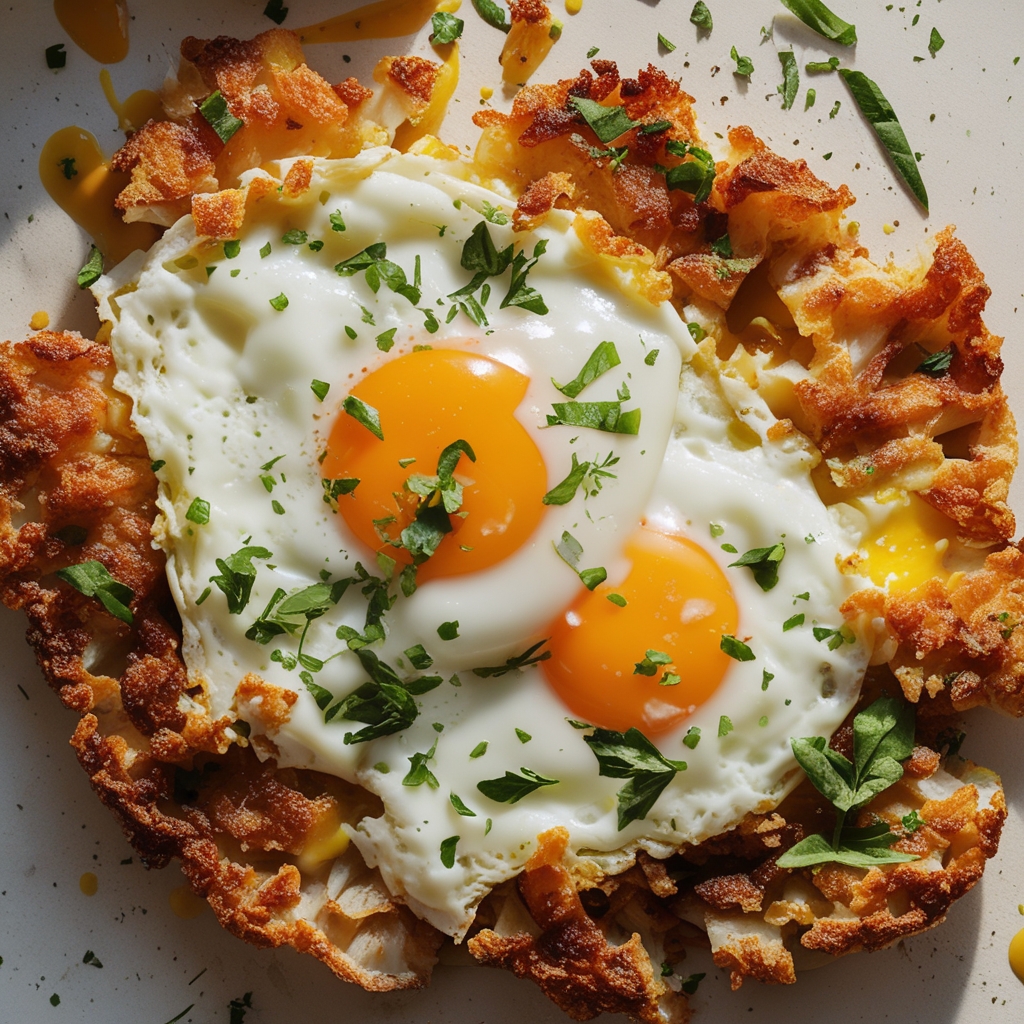 Crispy Feta Fried Eggs Recipe for a Quick Breakfast – Easy & Delicious Morning Meal finished