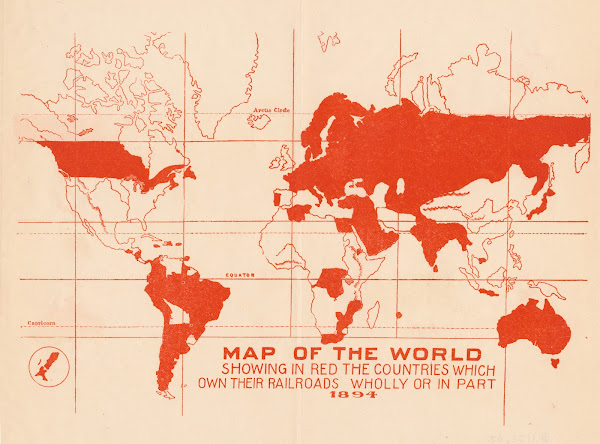 Map Of The World Showing In Red The Countries Which Own Their Railroads Wholly O