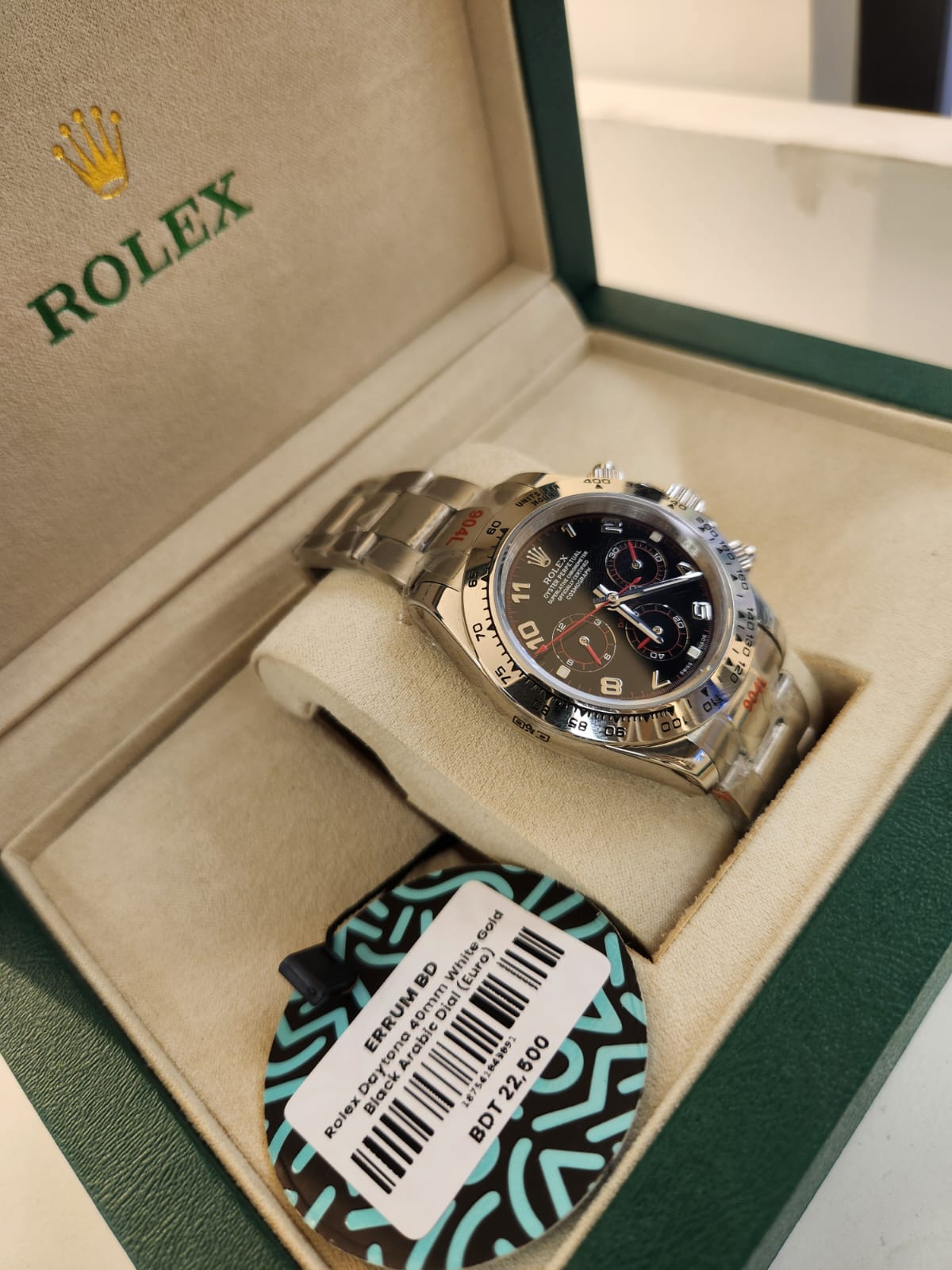 Rolex Daytona 40mm White Gold Black Arabic Dial (Euro)