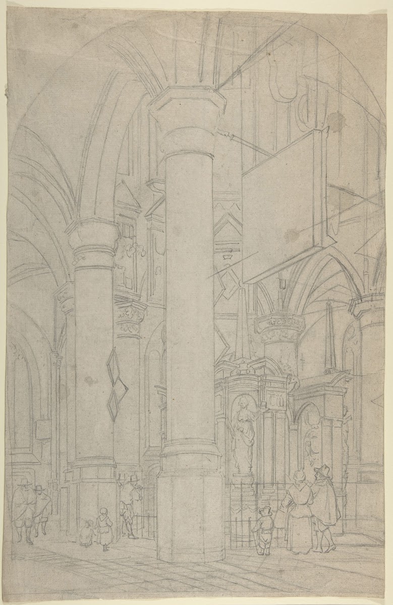 Interior of the New Church in Delft with the Tomb of William the Silent early 19