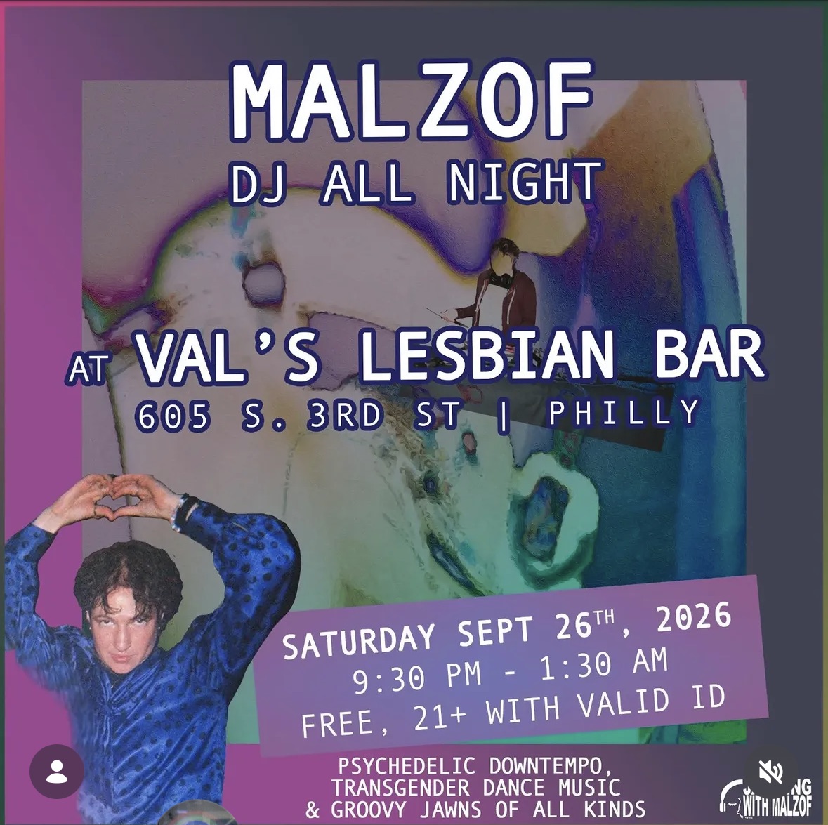 Flyer for Malzof DJ All Night