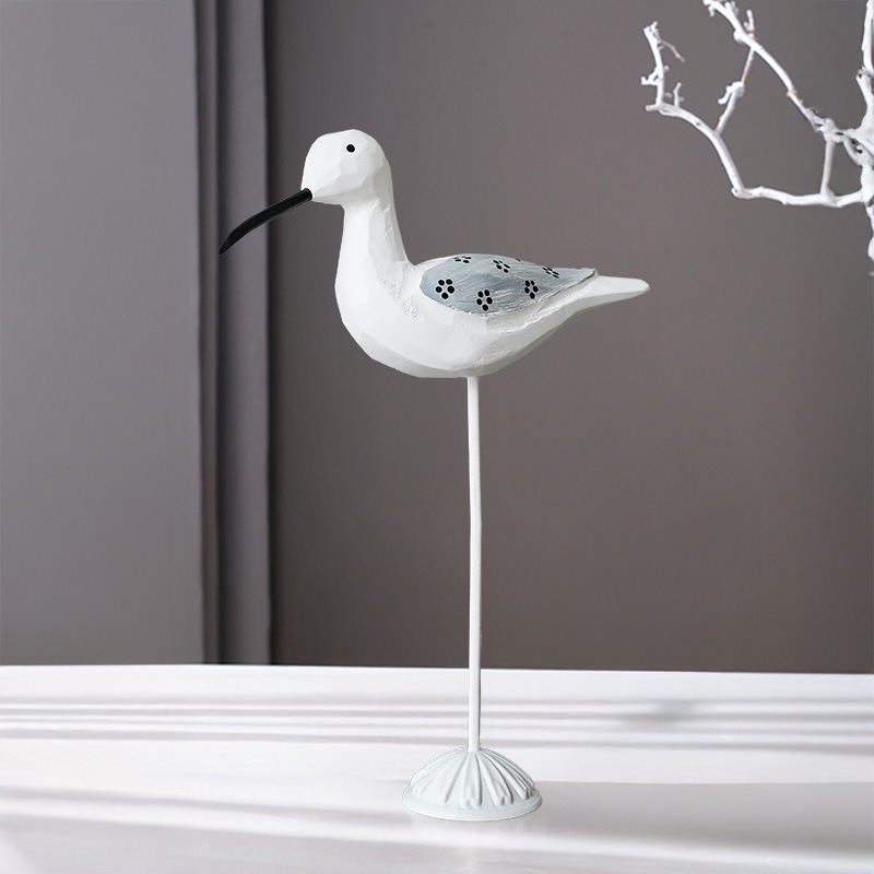 Wooden Bird Figure in Mediterranean Style