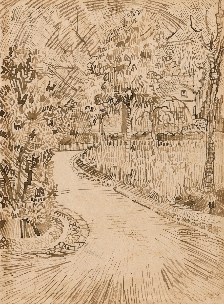 Parc à Arles avec un coin de la Maison Jaune 1888