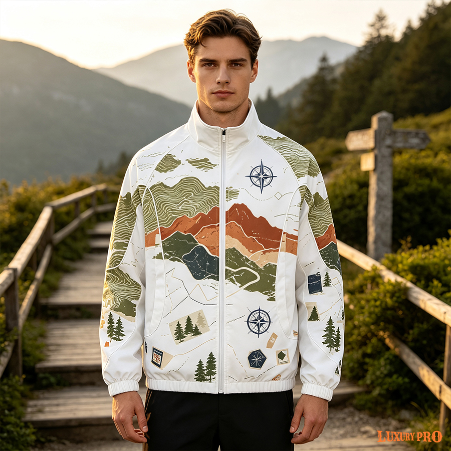AOP WEA Stand Collar Raglan Sleeve Jacket