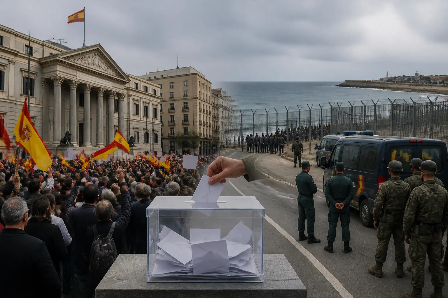 Editorial image for Protests in Spain over government's handling of Ceuta migrant crisis