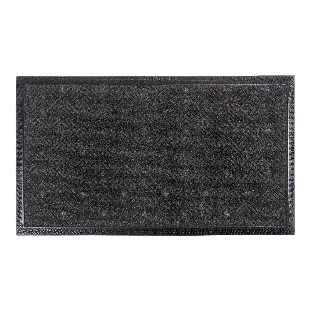 Tapete para entrada de PET KAF Home™ diseño de rombos color negro