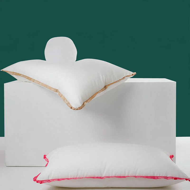Flat neck support pillow with soy fiber