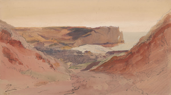 View of Etretat ca 1860