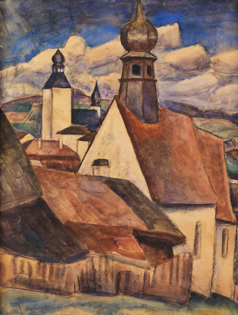 Blick über die Dächer von Regen 1923
