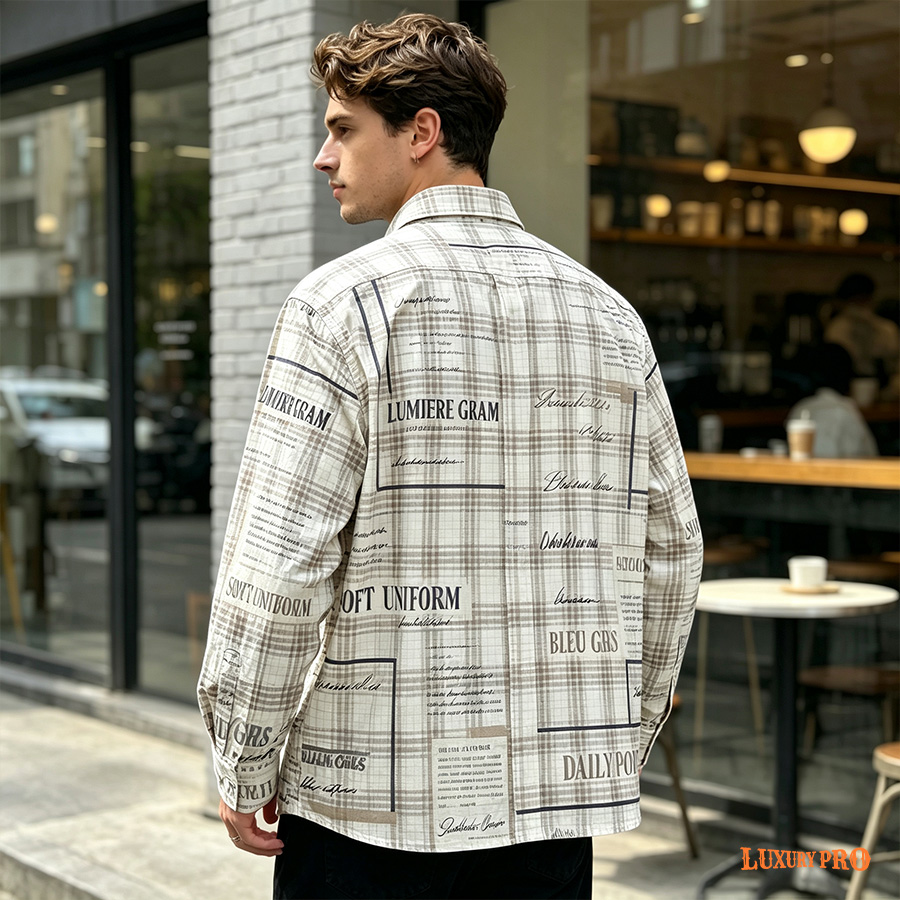 AOP TRB Long-Sleeve Shirt with Cuffs - Slub Linen