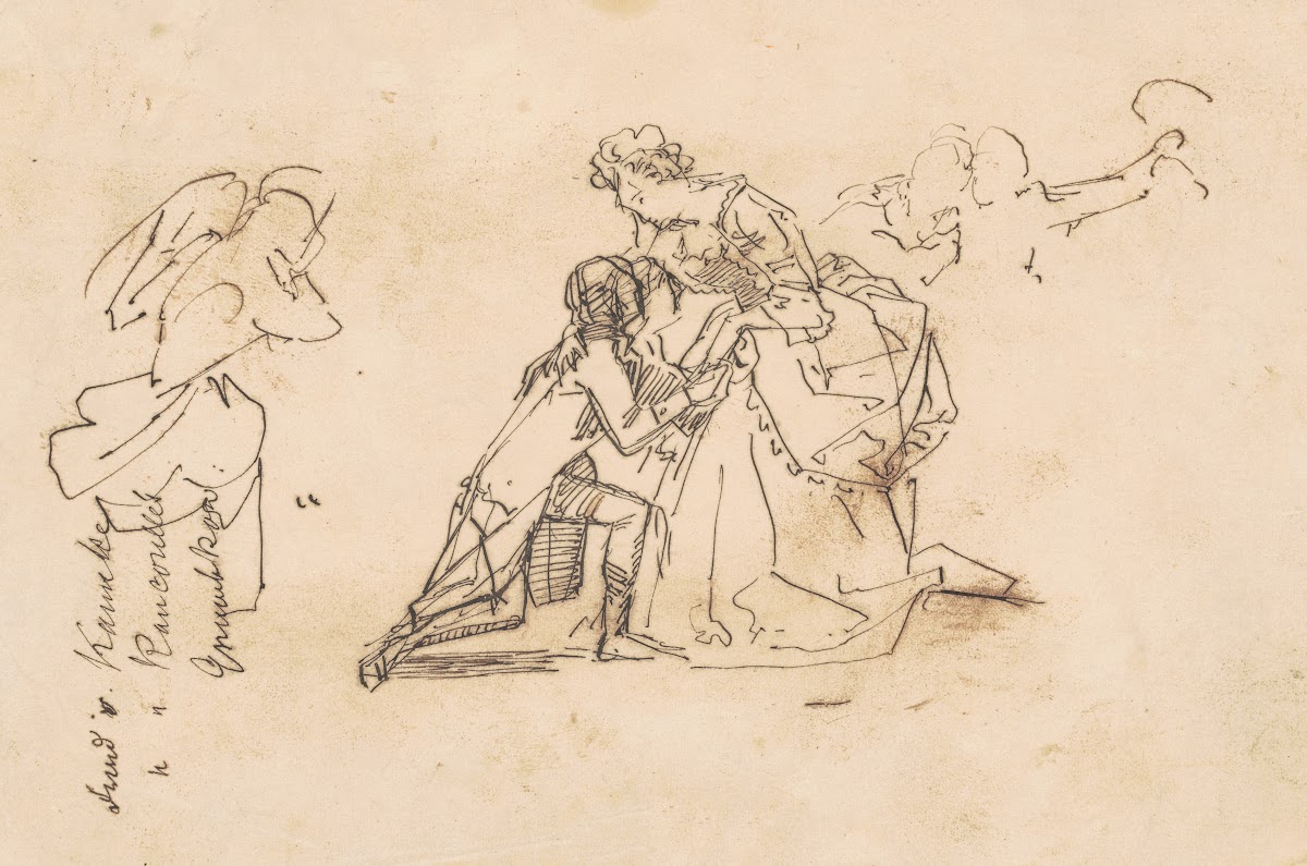 Study for The Return of King Friedrich II from Küstrin c 1850s