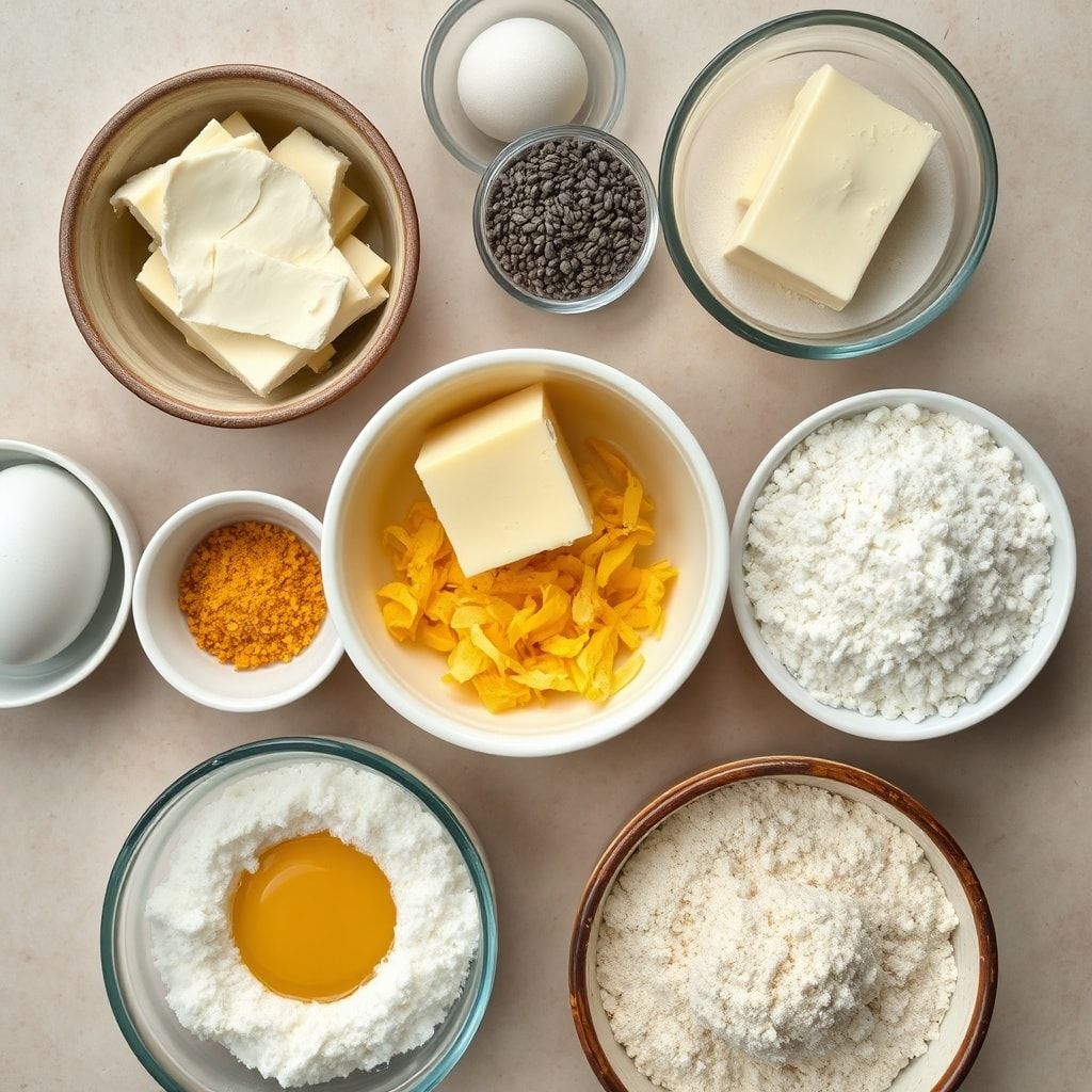 Ingredients for Easy Lemon Poppy Seed Cheesecake Cookies Recipe You Can Whip Up Tonight