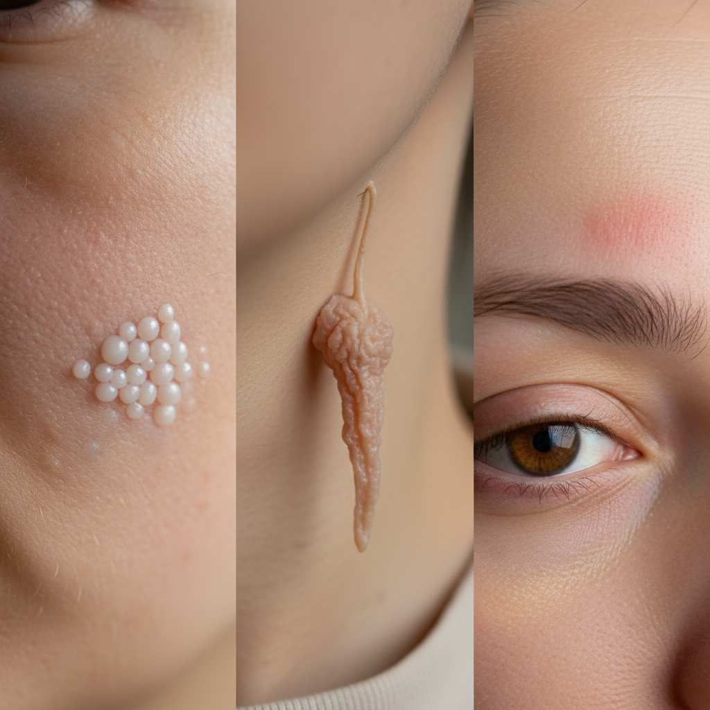 🔍 비립종, 쥐젖, 좁쌀여드름과 어떻게 구별하나요?