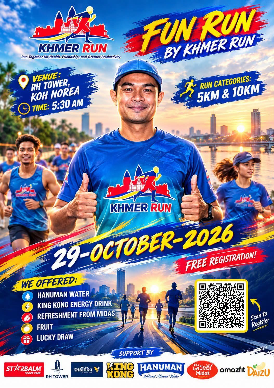 KHMER RUN Team October Health Run 2026 poster