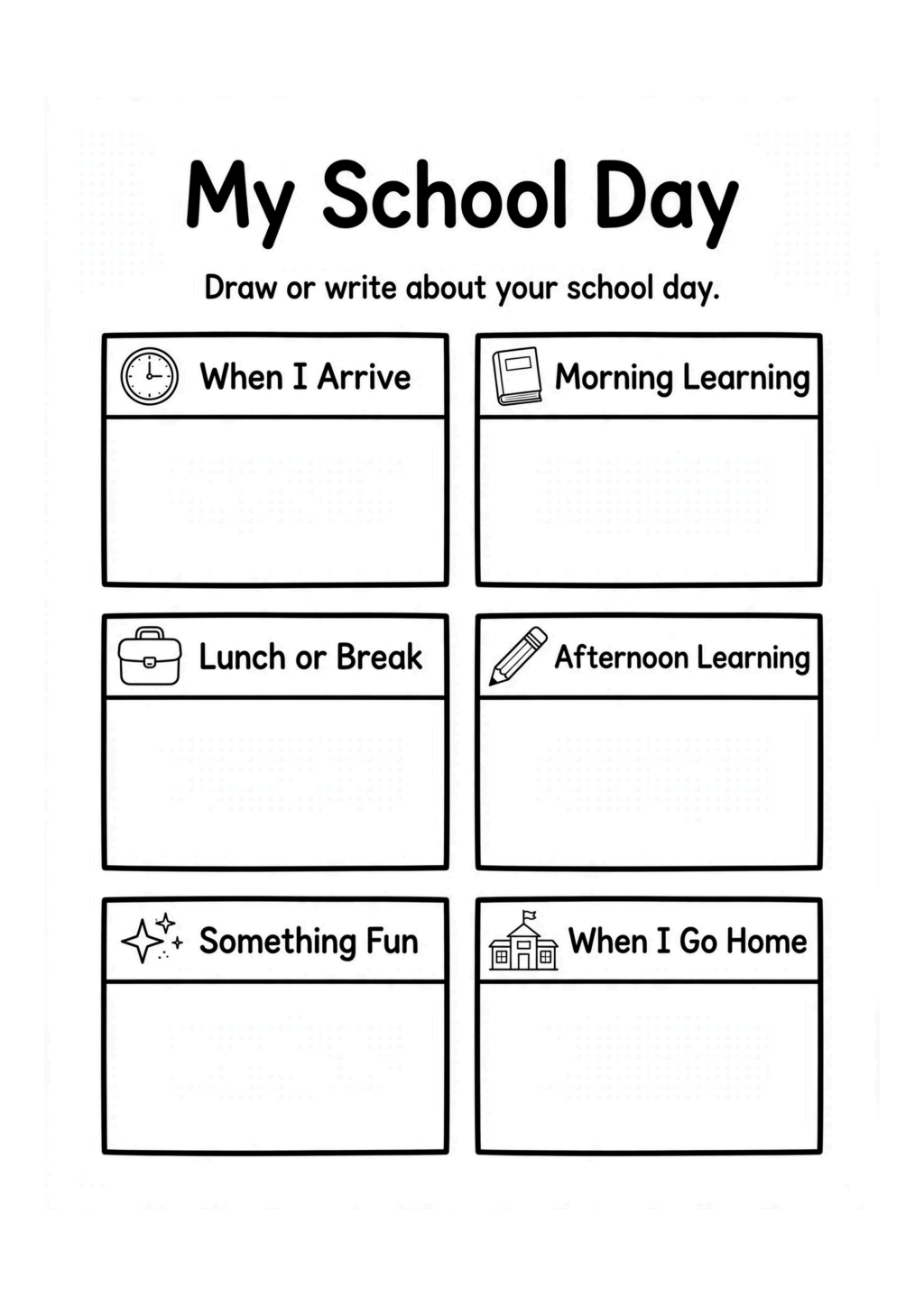 My School Day Worksheet